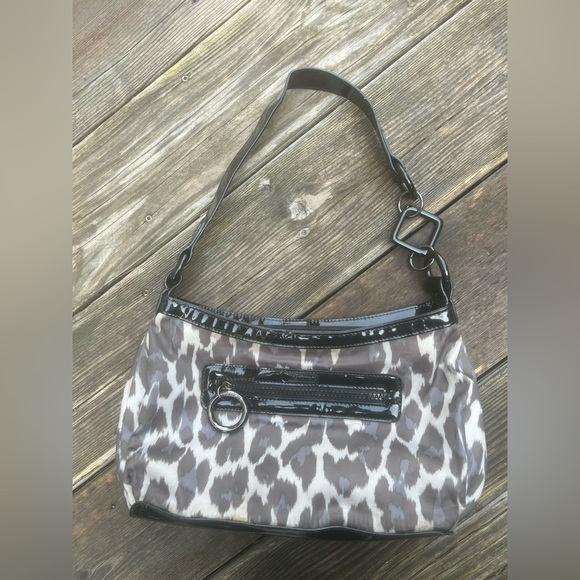 LeSportsac Boutique Leopard Print grey & black Shoulder small Purse - Picture 6 of 12